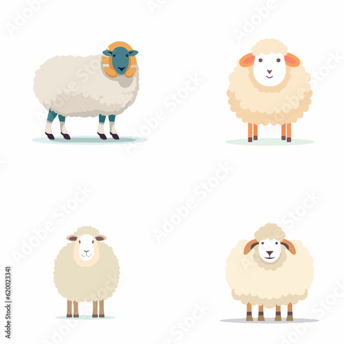 Wallpaper Mural cartoon white sheep vector art illustration Torontodigital.ca