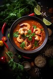 Thai traditional food Spicy shrimp soup