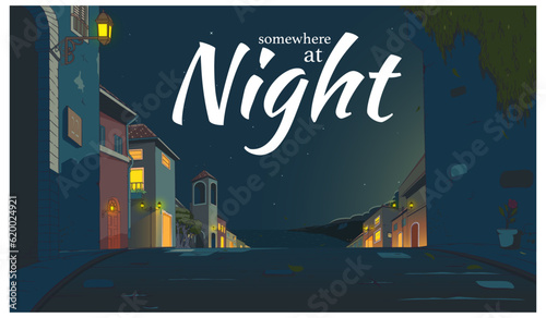 Somewhere at night illustration