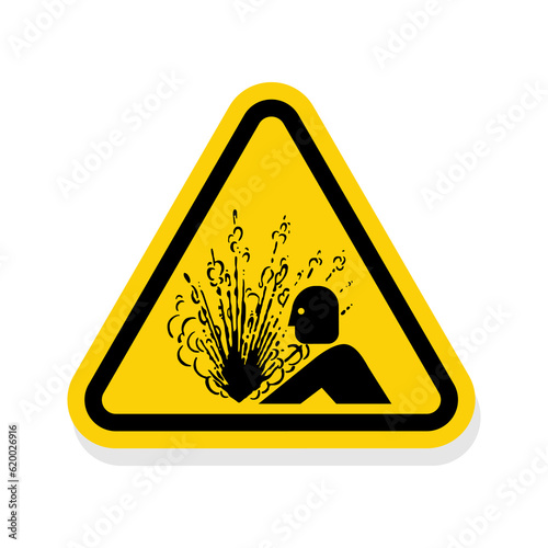 ISO Triangle Warning Sign: Explosion Hazard Release of Pressure Symbol