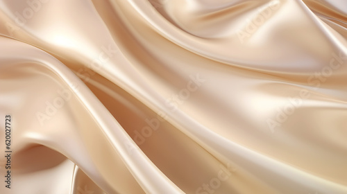 Beige silk cloth is floating background