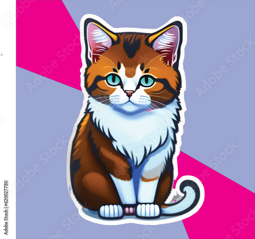 cat illustration , cat sticker , cat vector , cat, happy cat , cartoon cat
