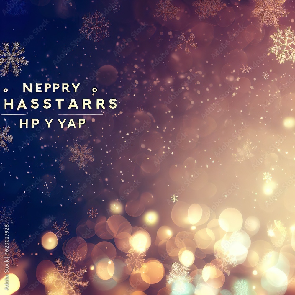 Fototapeta premium Merry christmas and happy new year greeting card with copy-space