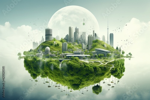 Green city technology shifting towards sustainable alteration concept © XtzStudio