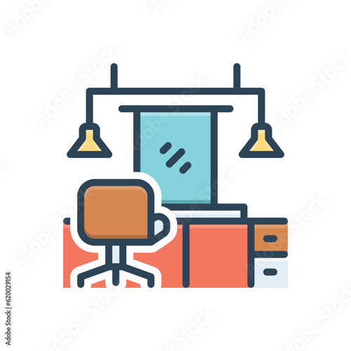 Color illustration icon for salon