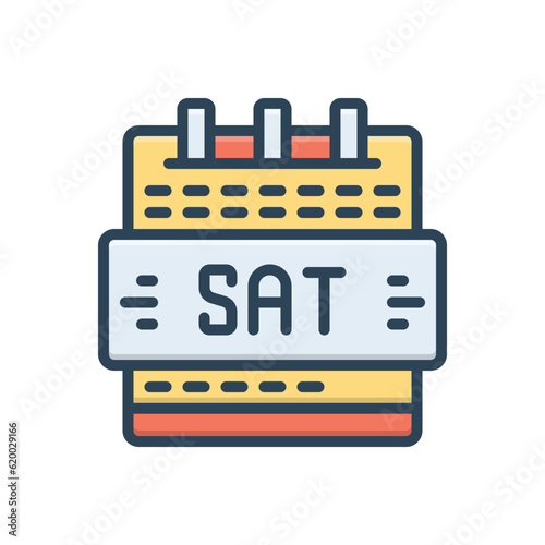 Color illustration icon for sat