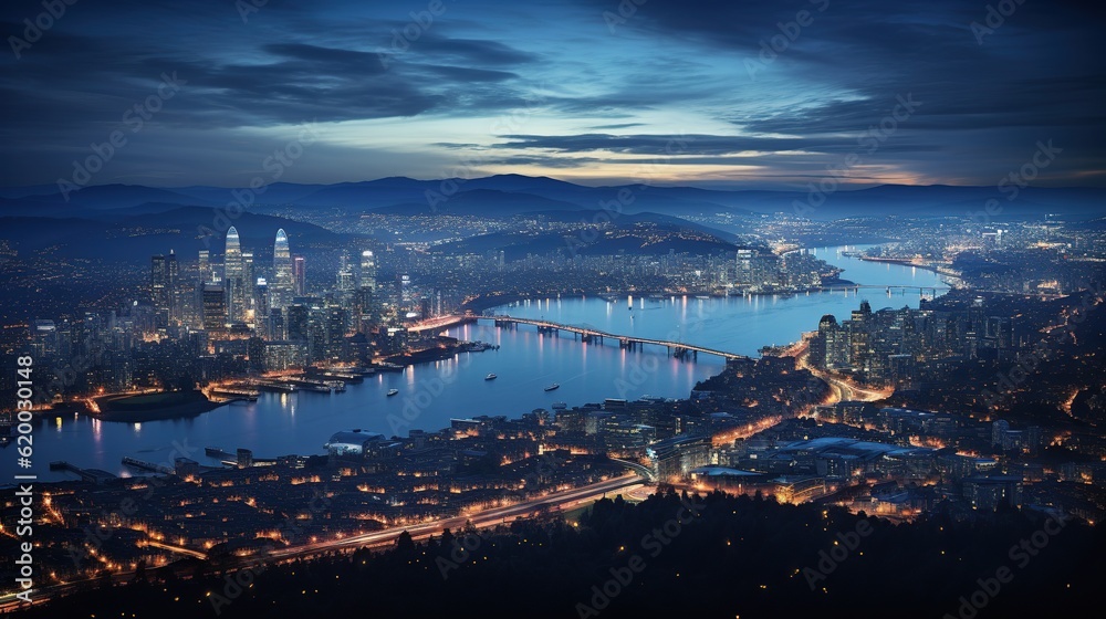 Obraz premium City in Transition A Stunning Aerial