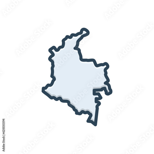 Color illustration icon for colombia
