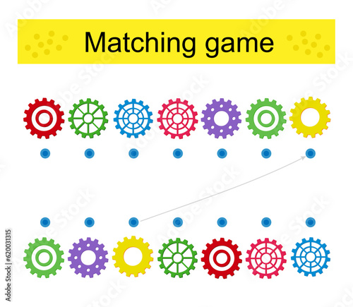 Matching game. Task for the development of attention and logic.