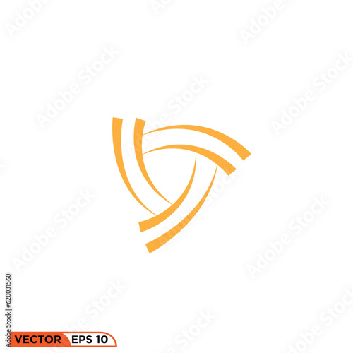 Abstract logo volley icon vector graphic of template 