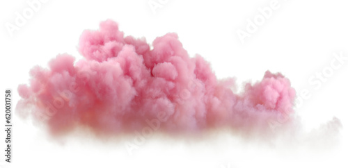 Realistic soft evening pink pastel clouds on transparent backgrounds 3d render png