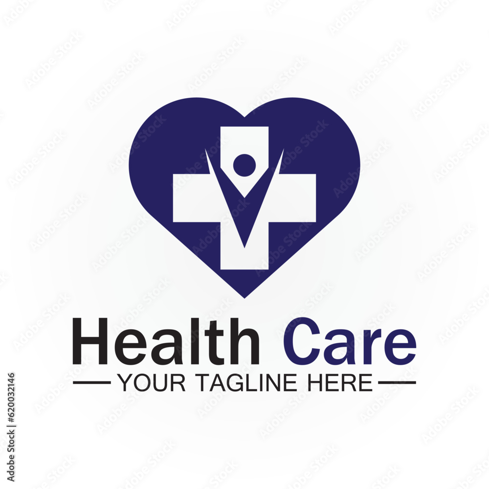 Health care or medical heart logo design template