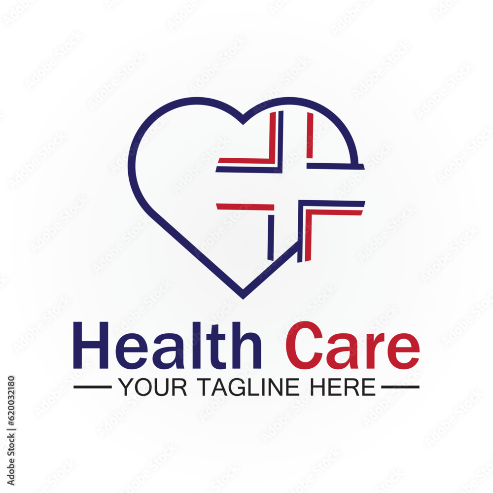 Obraz premium Health care or medical heart logo design template
