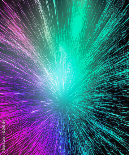 Abstract further space explosion colored. Abstract Background with Array and Lines, generative AI © squallice