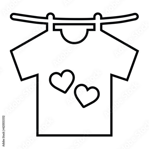 Hanged shirt, baby shirt, apparel sticker icon