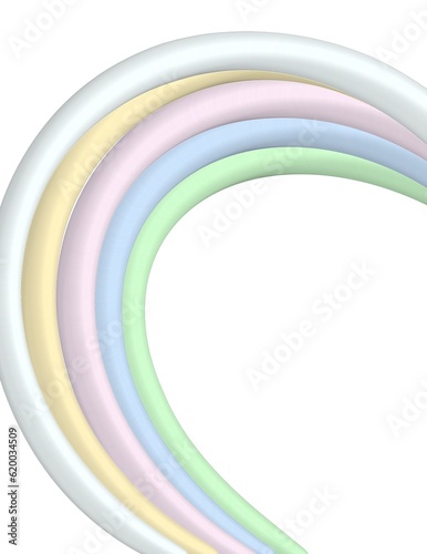 Pastel rainbow with white background
