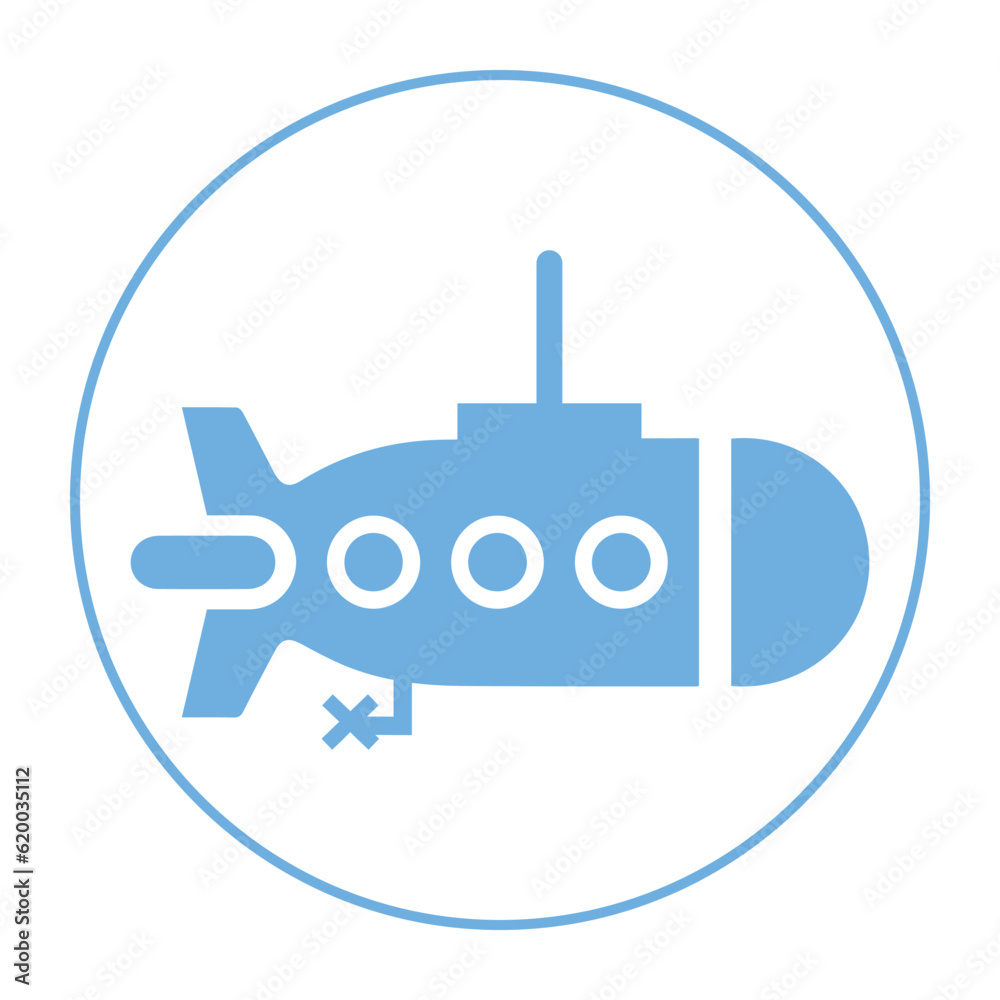 Kids submarine, toy submarine, plaything sticker icon Kids submarine, toy submarine, plaything sticker icon