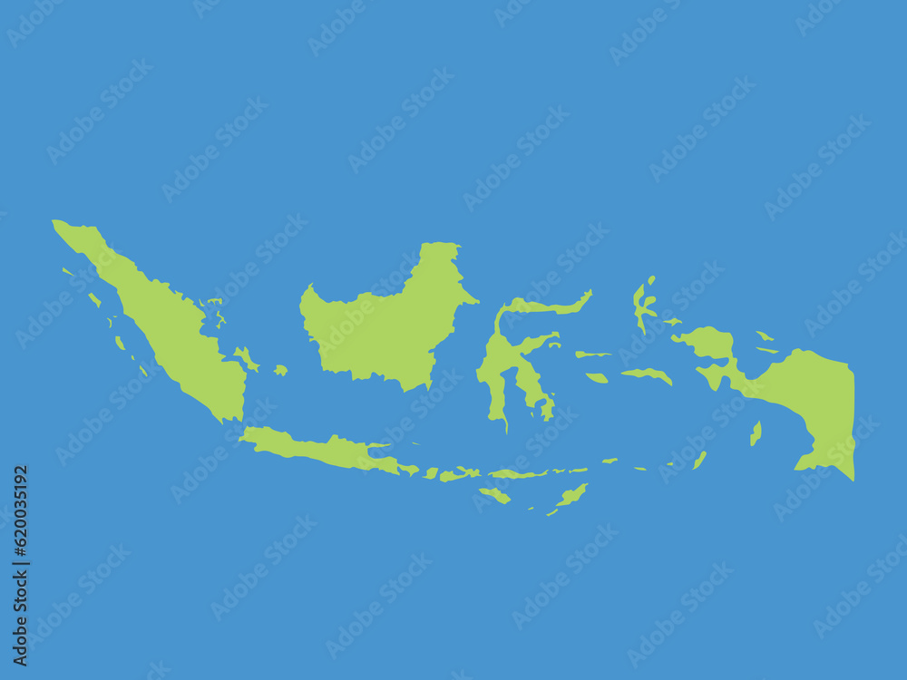 Blue and green earth colored indonesian map geography vector