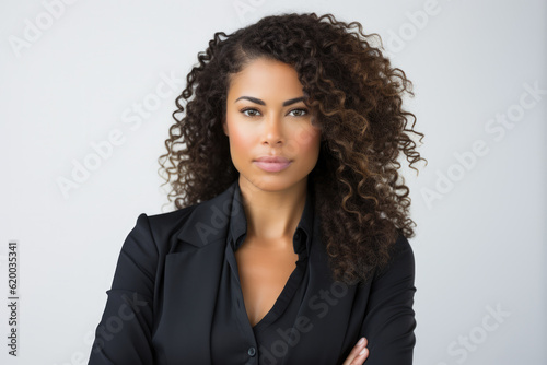 Close up of an African American businesswoman on a clear background. Generative AI