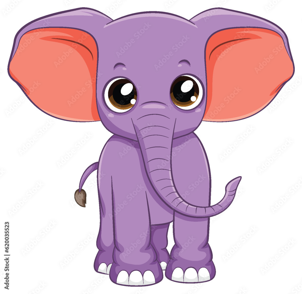 Naklejka premium Cute simple elephant cartoon isolated