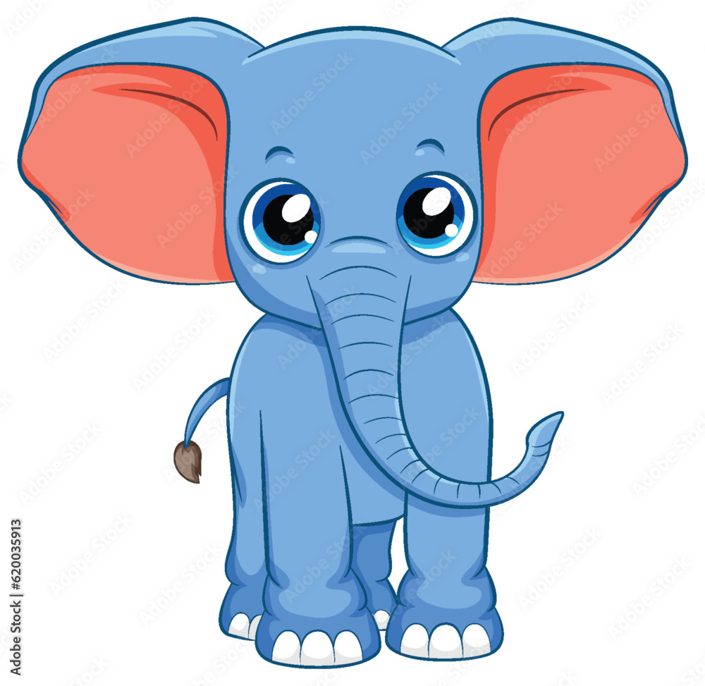 Naklejka premium Cute simple elephant cartoon isolated