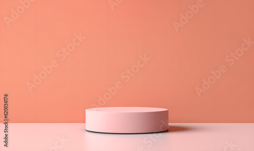 3D Podium Minimalist Cylinder Pedestal Product Display Presentation Geometric Platform Stage Pastel Background