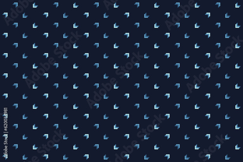 Abstract geometric seamless pattern with triple square corner. Blue and light blue element on dark blue background, for fabric textile masculine male shirt ladies dress cloth fabric textile cushion 