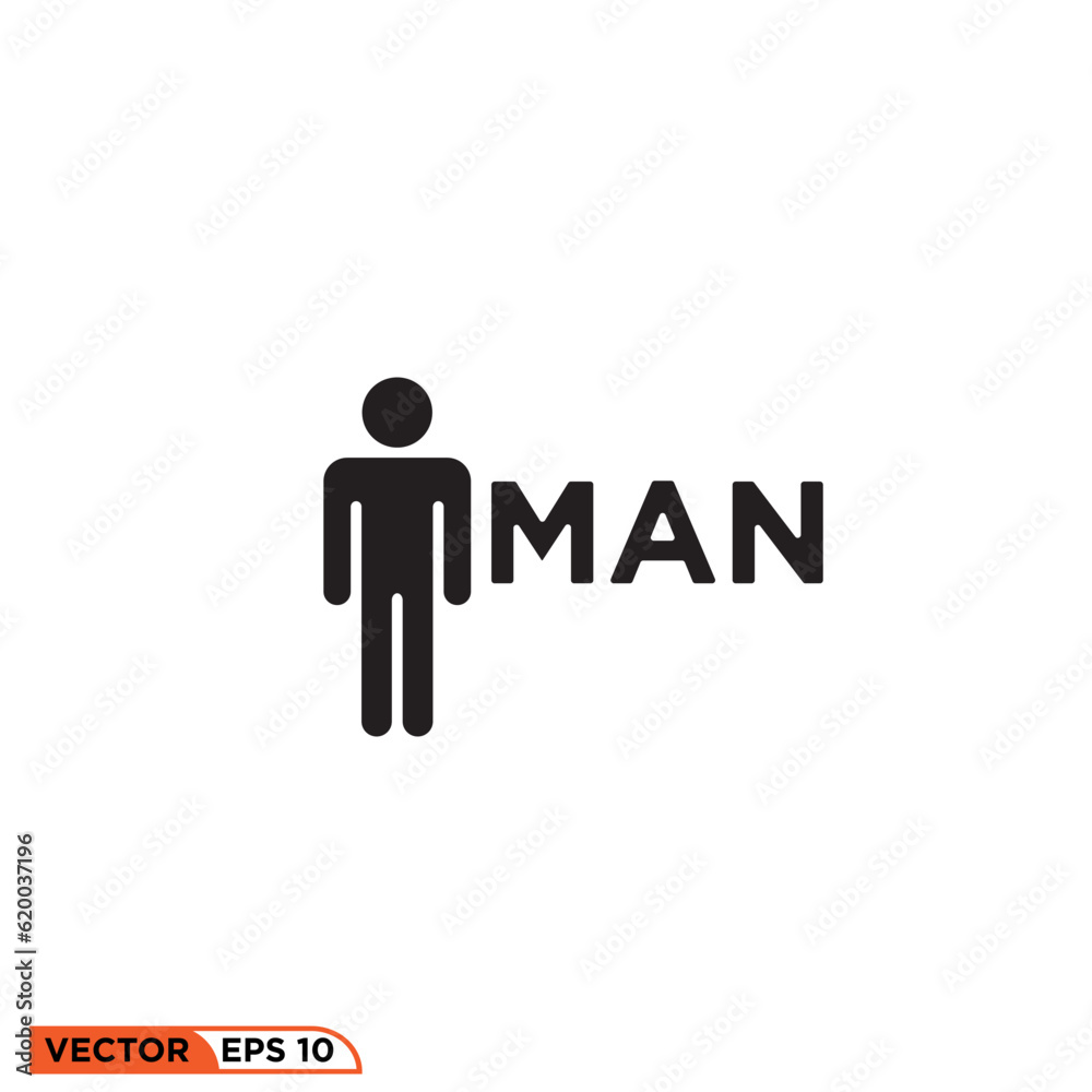 Man icon design vector graphic of template, sign and symbol Man icon design vector graphic of template, sign and symbol