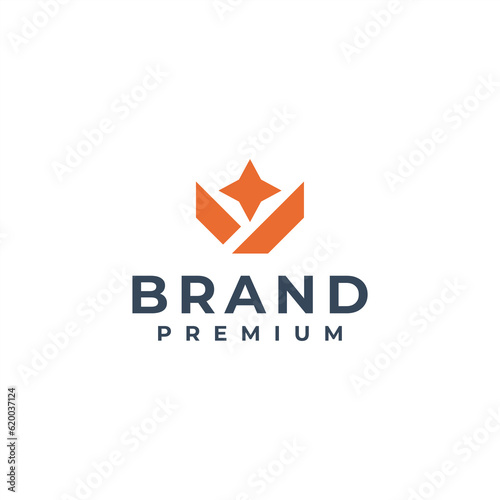 initial letter v star real estate logo