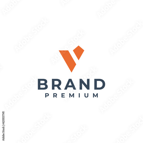 initial letter v star real estate logo