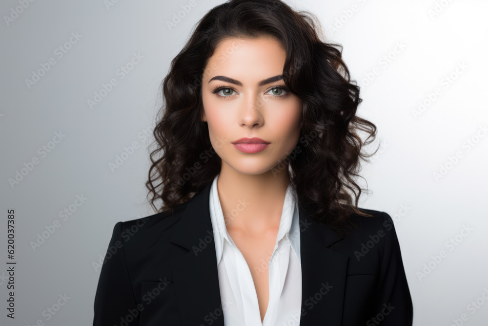 Close up of a businesswoman on a clear background. Generative AI Close up of a businesswoman on a clear background. Generative AI