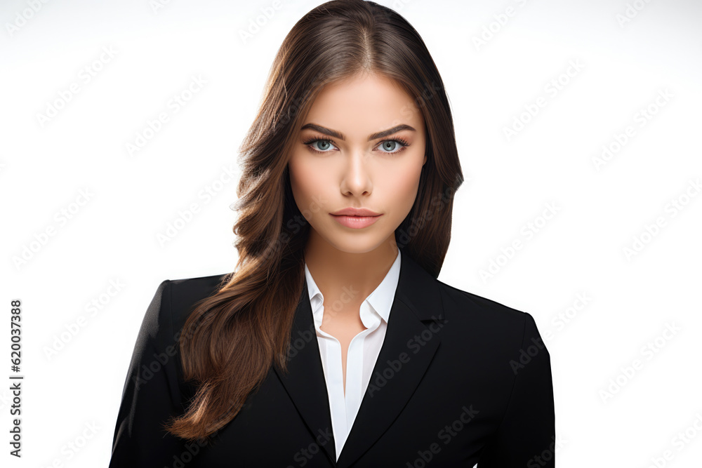 Close up of a businesswoman on a clear background. Generative AI Close up of a businesswoman on a clear background. Generative AI