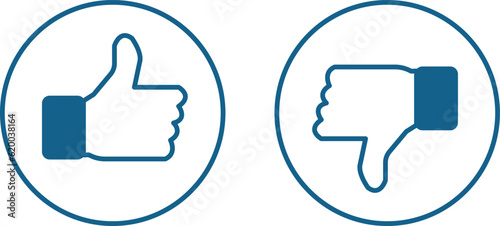 Like button and unlike button vector, thumb up and down