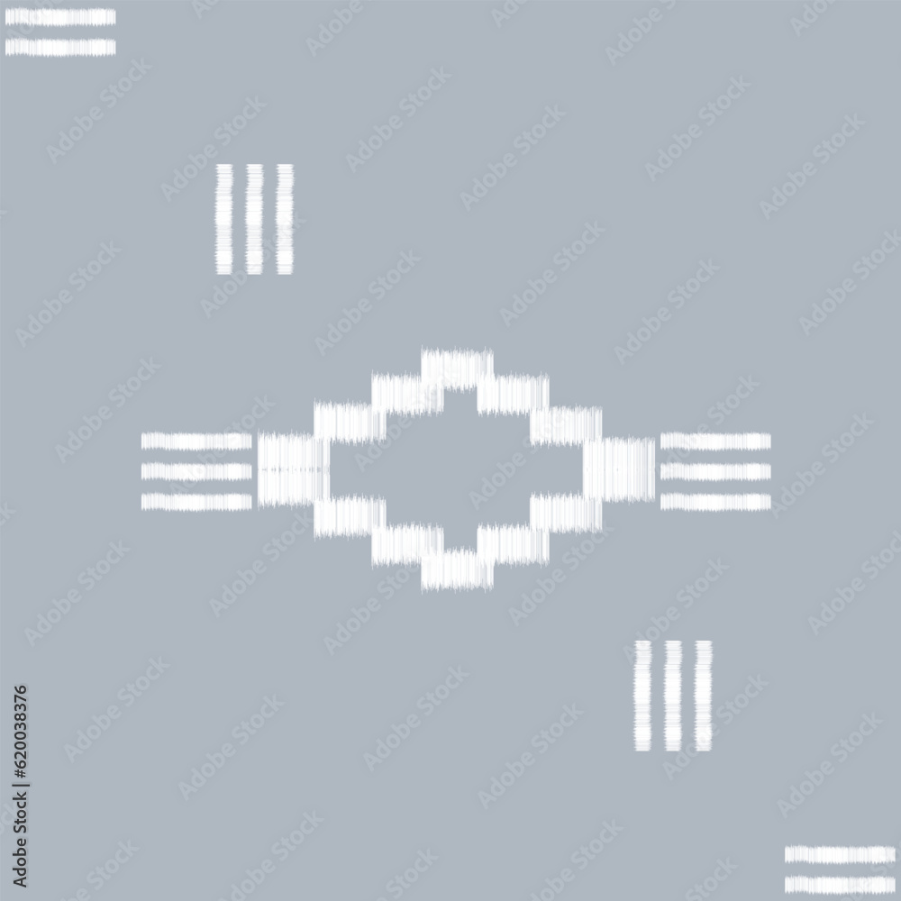 Fototapeta premium Ethnic patterns, gray or indigo backgrounds, white stripes, Indian or abstract patterns Mexican American Style background design wallpaper illustration cloth clothing carpet textile batik embroidery