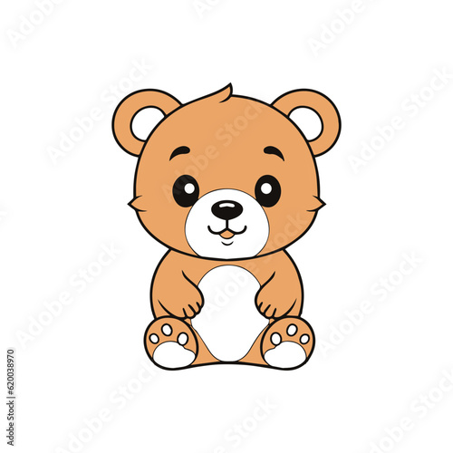 Cute Baby Bear illustration vector drawing