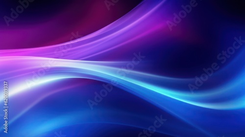 Dark Neon Blue Background. Abstract glow blurry light waves © vectoraja