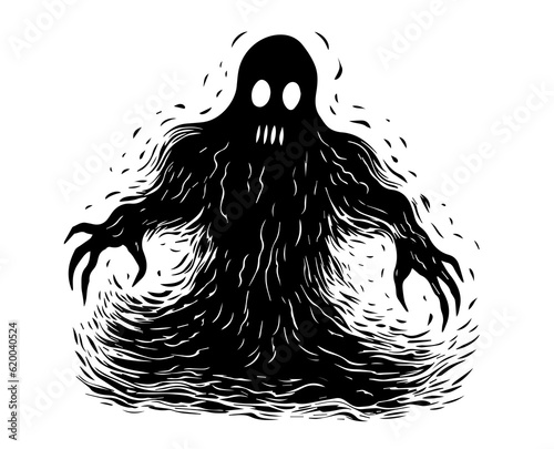 Scary Ghost Halloween Tattoo Print Ink Fear Joy Amusement Park Lunapark