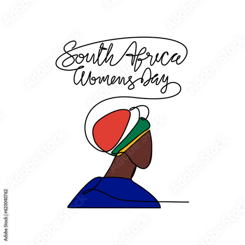 One continuous line drawing of South Africa National Women Day on August 9th. South Africa National Day design in simple linear style. South Africa Women's Day design concept vector illustration