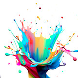 Colorful splashes on white. A colorful paint splashes on white.