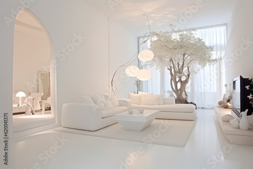 Clean white  room with soflight create image generator