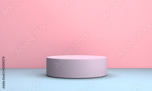 3D Podium Minimalist Cylinder Pedestal Product Display Presentation Platform Stage 