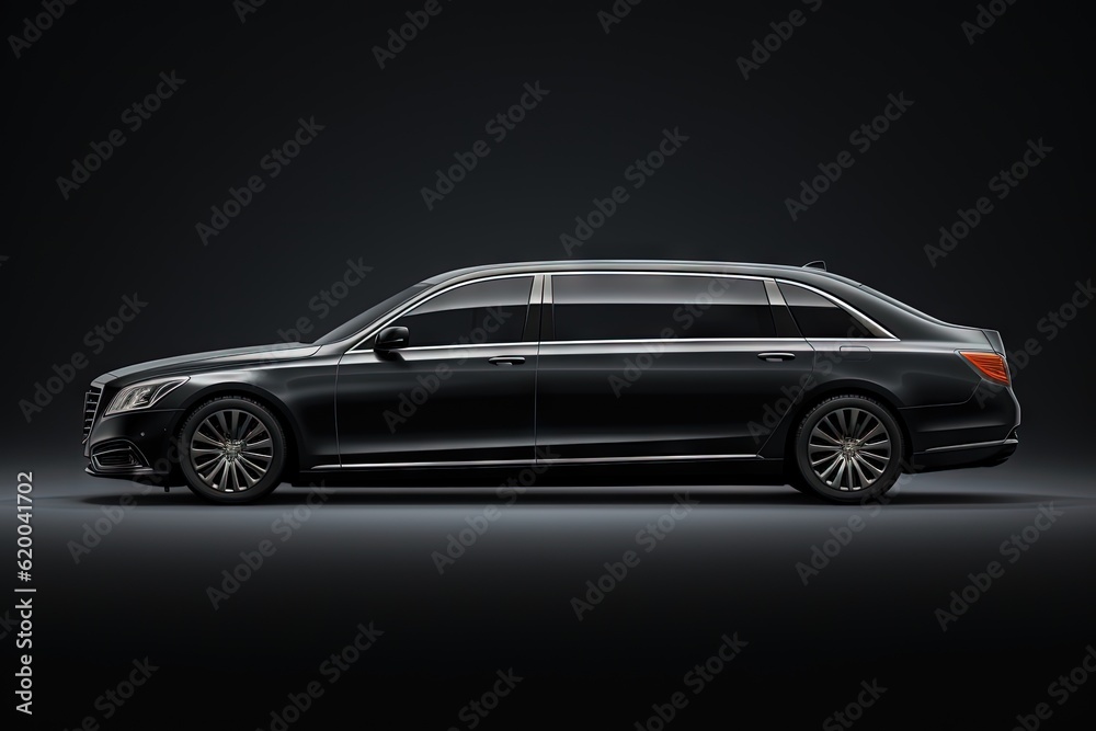 3D luxury limousine on blank background  Generative AI