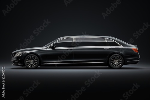 3D luxury limousine on blank background  Generative AI