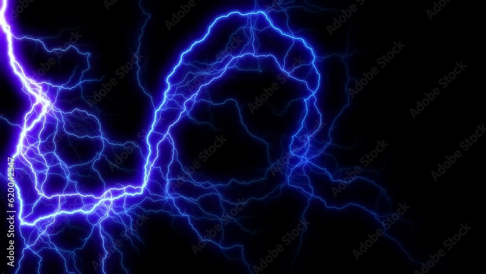 Blue glow thunder zap lightning animation. 2D computer rendering motion graphic Blue glow thunder zap lightning animation. 2D computer rendering motion graphic