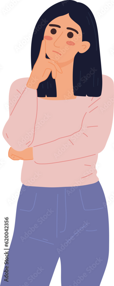 Thinking Person Mood, Pensive and Confuse Illustration Graphic Cartoon Art Thinking Person Mood, Pensive and Confuse Illustration Graphic Cartoon Art