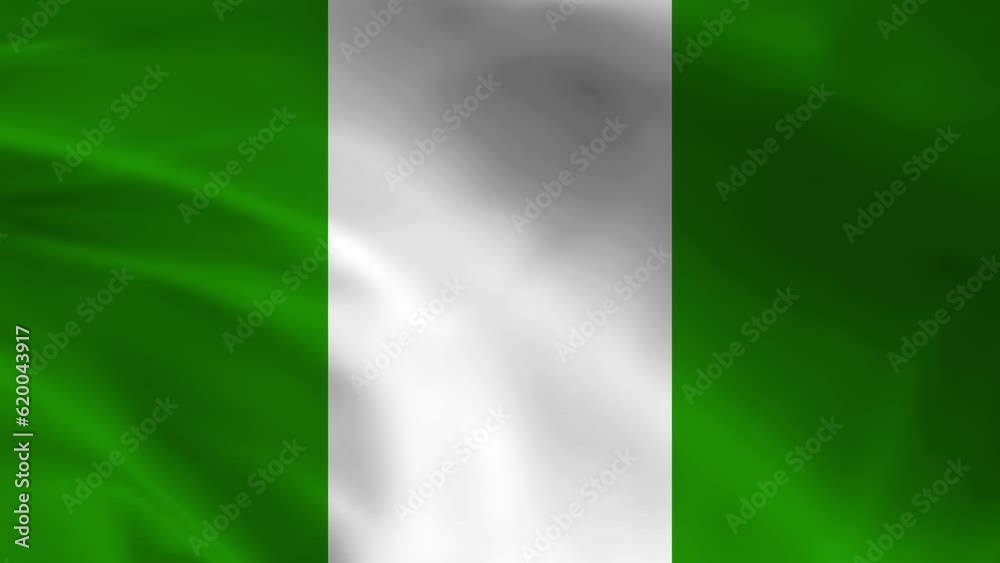 Nigeria National Flag. 4K seamless loop animation of the Nigeria flag. Realystic flag video animation Nigeria National Flag. 4K seamless loop animation of the Nigeria flag. Realystic flag video animation