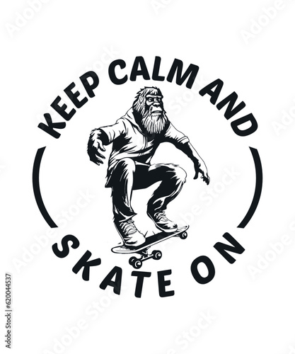 Bigfoot skating t-shirt design