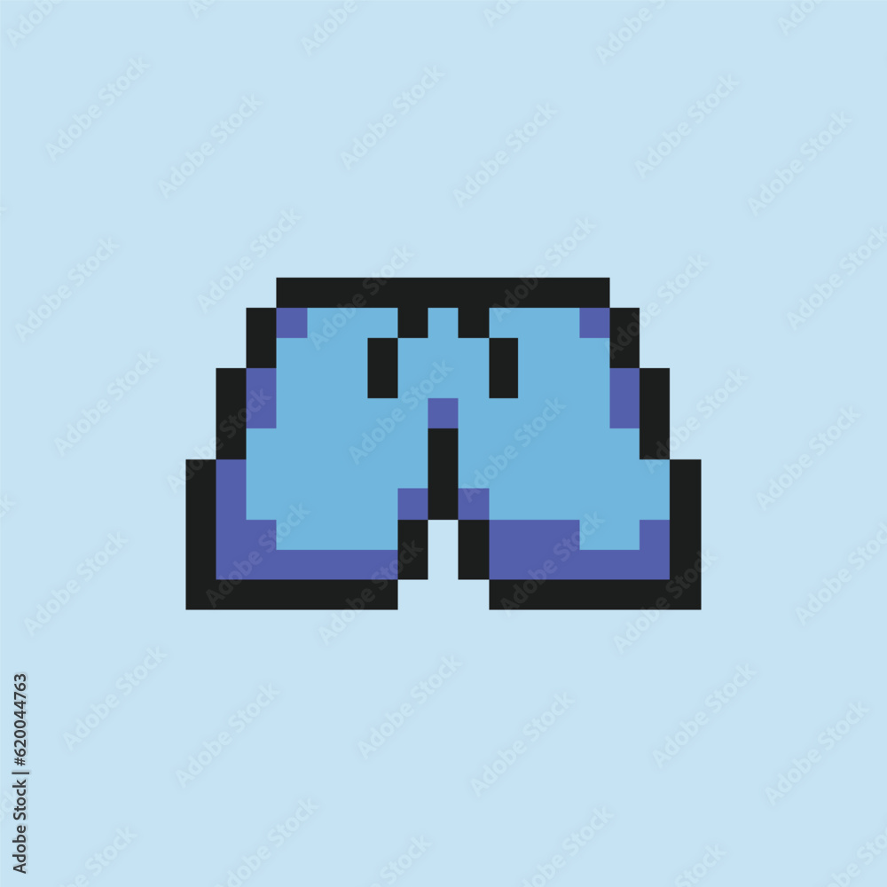 Obraz premium this is Costume icon in pixel art with simple color with blue background this item good for presentations,stickers, icons, t shirt design,game asset,logo and your project.