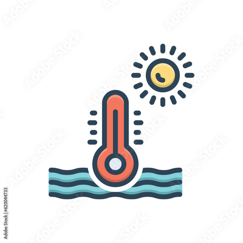 Color illustration icon for temp
