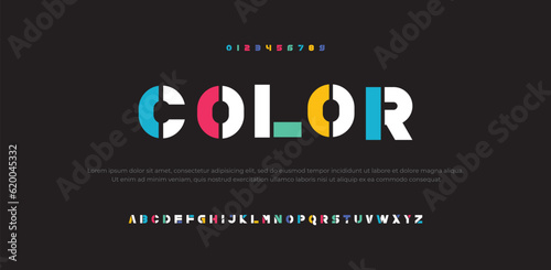 Abstract sport modern alphabet fonts. Typography technology electronic sport digital game music future creative font. vector illustration